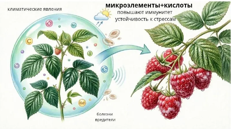 Схема: микроэлементы и кислоты повышают иммунитет и устойчивость к стрессам